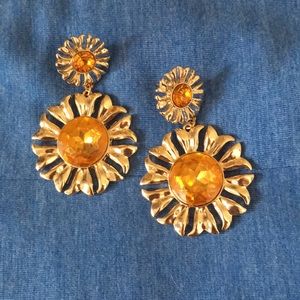 Gold statement earrings